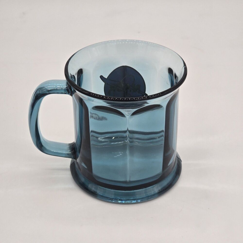 Vintage NASA International Space Hall of Fame Blue Glass Coffee Mug - Picture 2 of 4